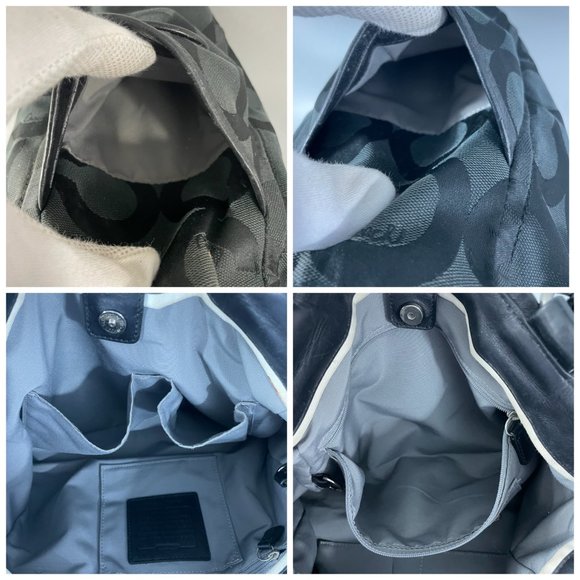 Exquisite Rare Coach # 13232P Pilot Parker Op Art Riley Bag, Black - Picture 13 of 16